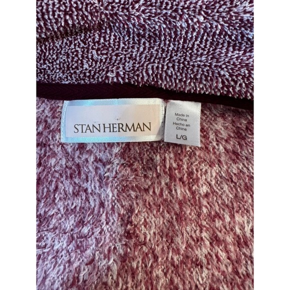 Women's Stan Herman Wine Cozy Plush Zip-Up Jacket-Size L - Picture 6 of 9